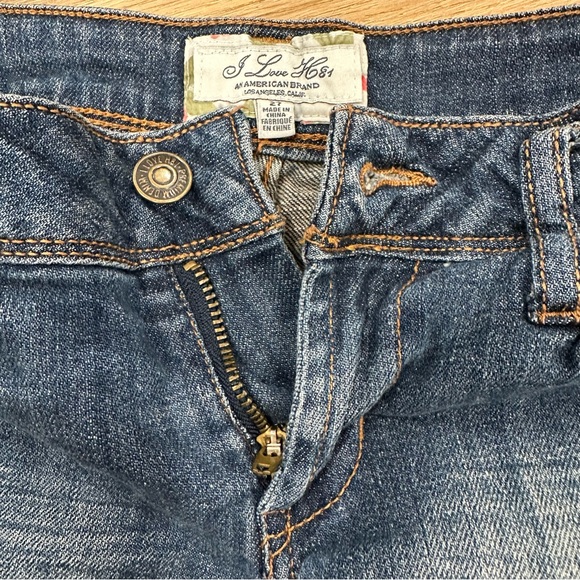 I love H81 Blue Denim Shorts with Stitch and Distressed Detail- Size: 21 - Picture 6 of 14